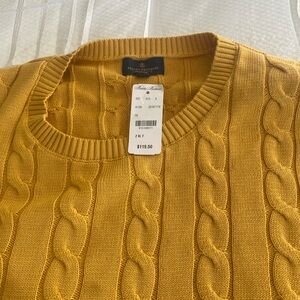 Brooks Brothers Men's Yellow Cable Knit Sweater
